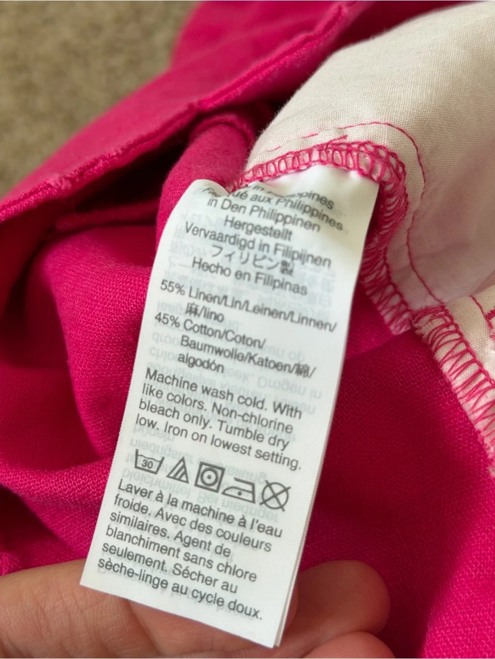 J. Crew Pink Scallop Hem Linen/Cotton Blend Shorts
